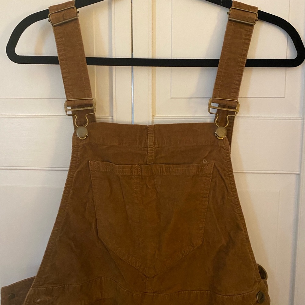 Toad&Co brown corduroy overalls, wide leg capris size M